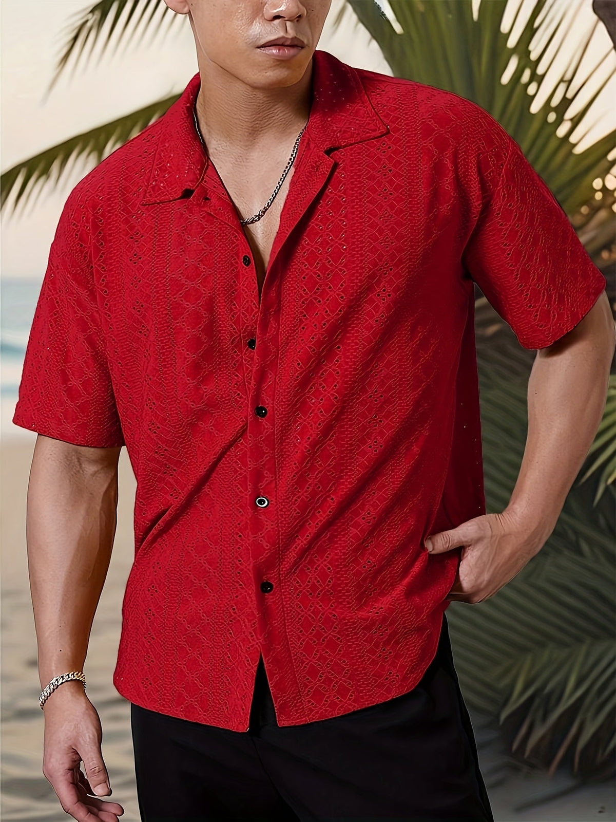 Elias | Textured Camp-Collar Shirt