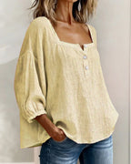 Florence | Ontspannen Blouse met Vierkante Hals