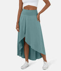 BERYL | SNEL DROGEND HOGE TAILE MIDI ROK MET RUFFLE RAND