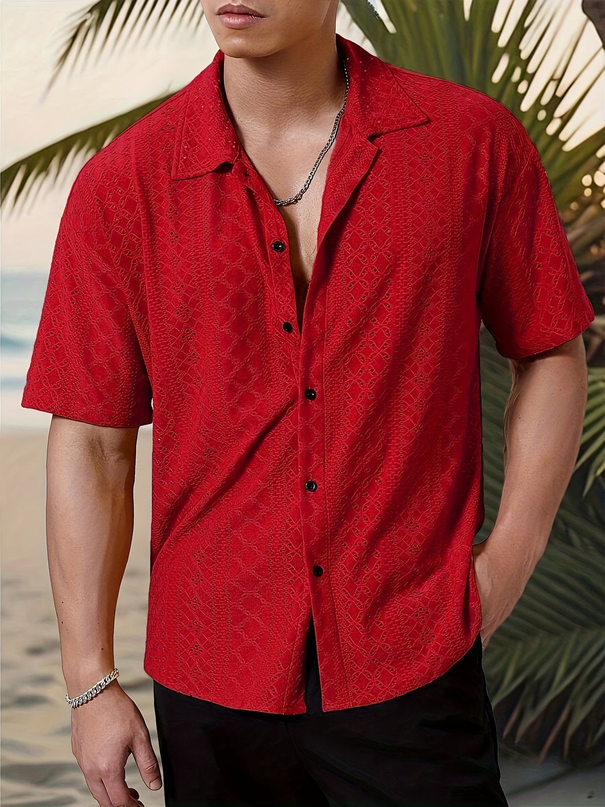 Elias | Textured Camp-Collar Shirt