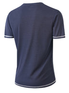 Maxwell | Getextureerde Knop-Hals T-shirt