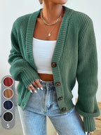 Winifred | Ontspannen Knopen-Voorkant Cardigan