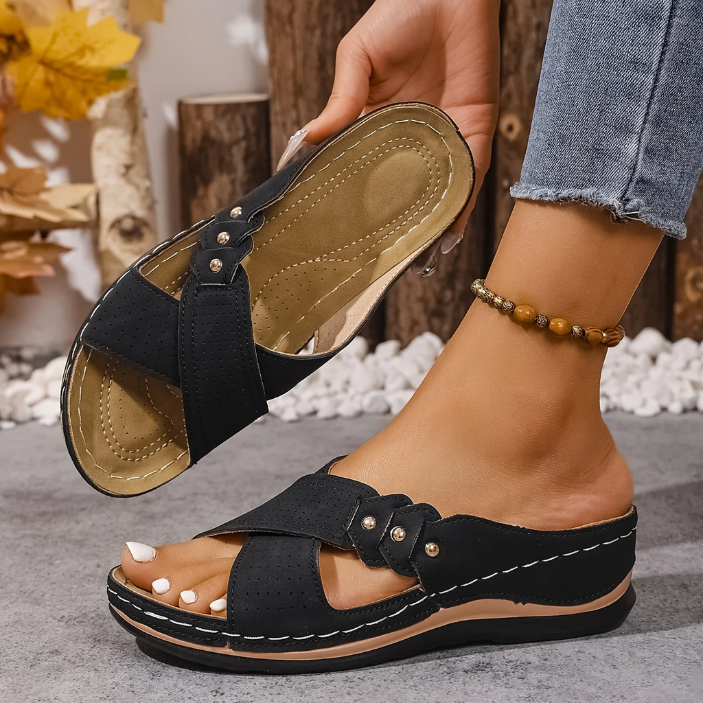 Marlene | Gevoerde Comfort Wedge Sandalen