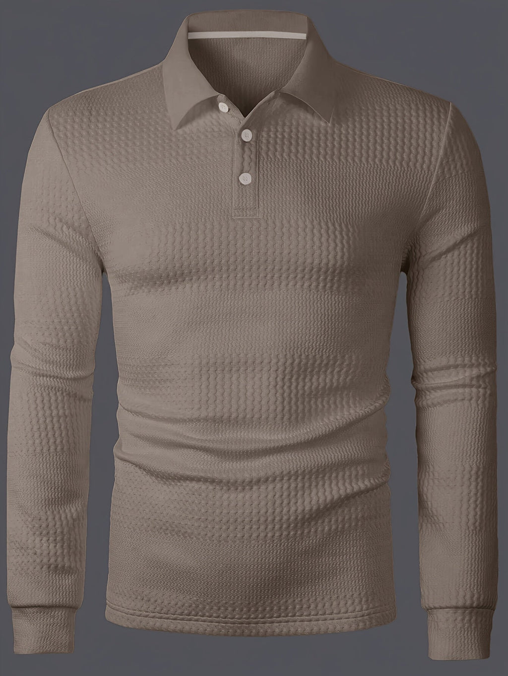 Maxwell | Textured Long Sleeve Polo Shirt