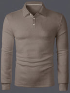 Maxwell | Textured Long Sleeve Polo Shirt