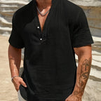 Adrian | Ontspannen Henley Shirt