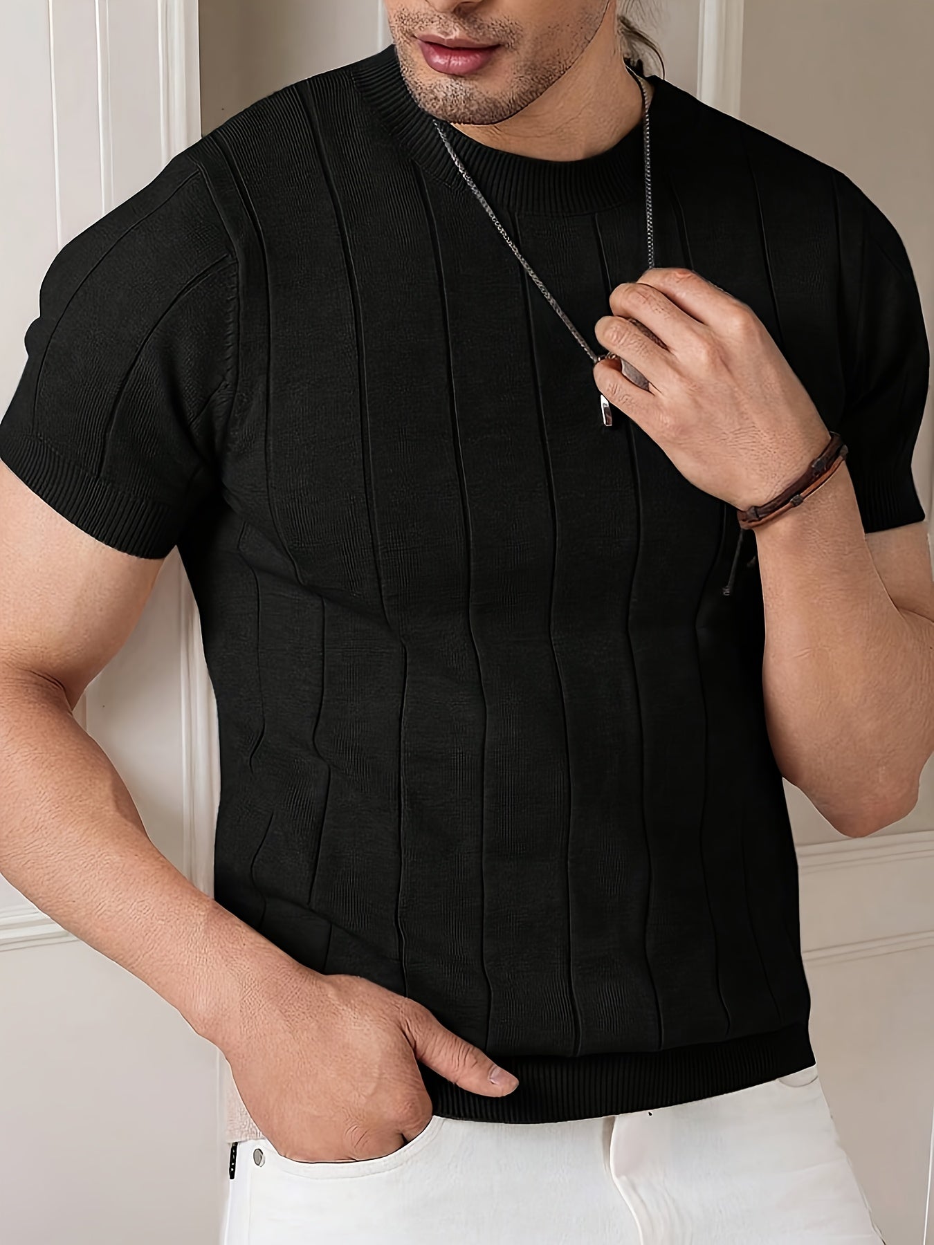 Landon | Geribbelde Korte Mouwen Top