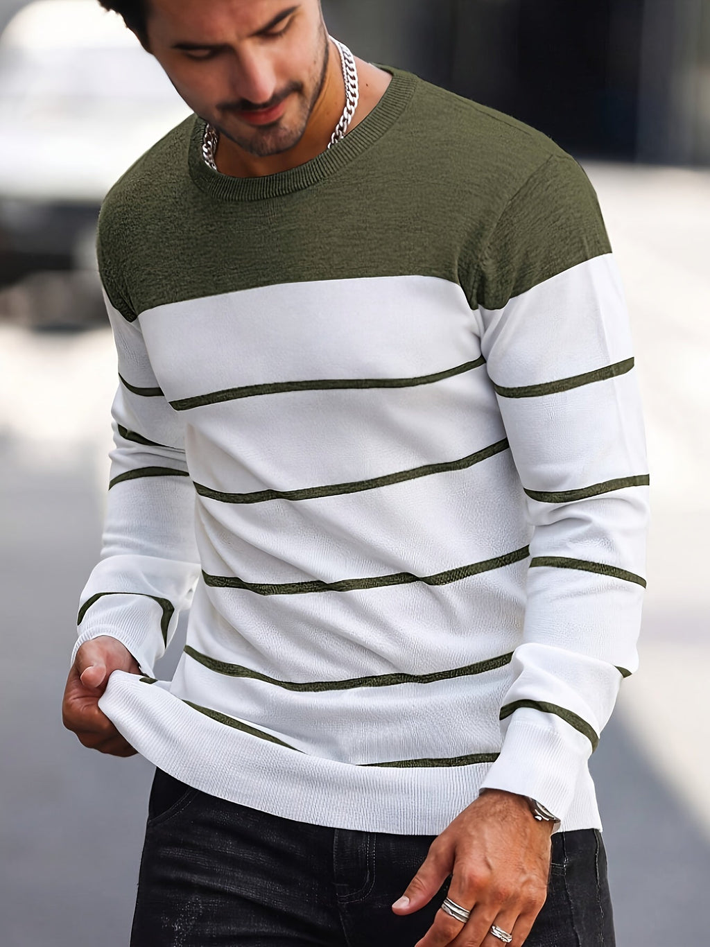 Bennington | Klassieke Gestreepte Crewneck Trui