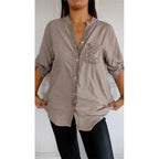 VERITY | SHIRT MET PAILLETTENAFWERKING EN KNOPEN