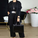 ROSEMARY | ELEGANTE DRIEDELIGE CARDIGAN, TOP & WIDE-LEG BROEKSET