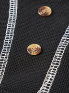 Maxwell | Getextureerde Knop-Hals T-shirt