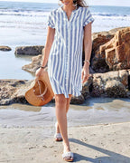 SANDRA | ELEGANTE GESTREEPTE JURK