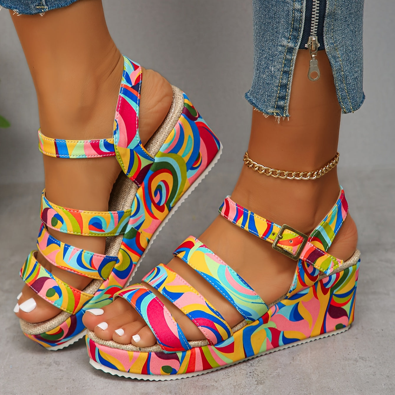 JULIA | PLATFORM ANKLE STRAP SANDALEN
