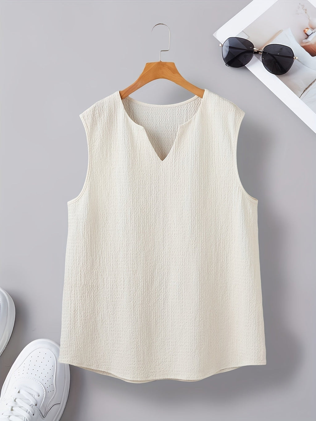 Damon | Ontspannen Split-Neck Tanktop
