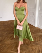 CAROLINE | ELEGANTE STRAPLESS MIDI JURK