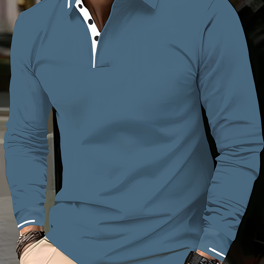 Emerson | Verfijnde Lange Mouwen Polo Shirt