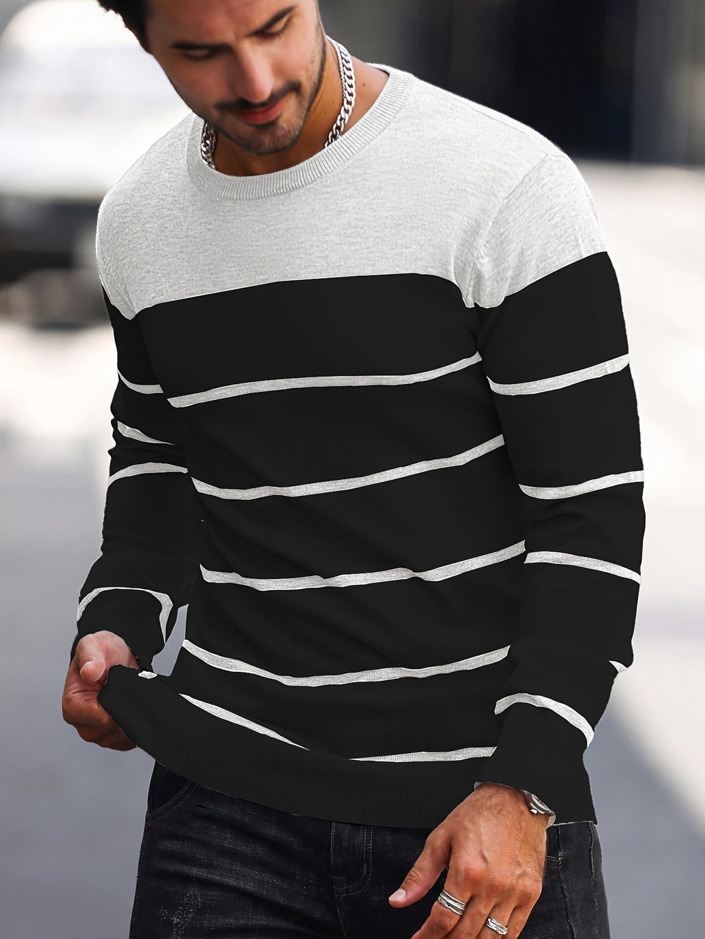 Bennington | Klassieke Gestreepte Crewneck Trui