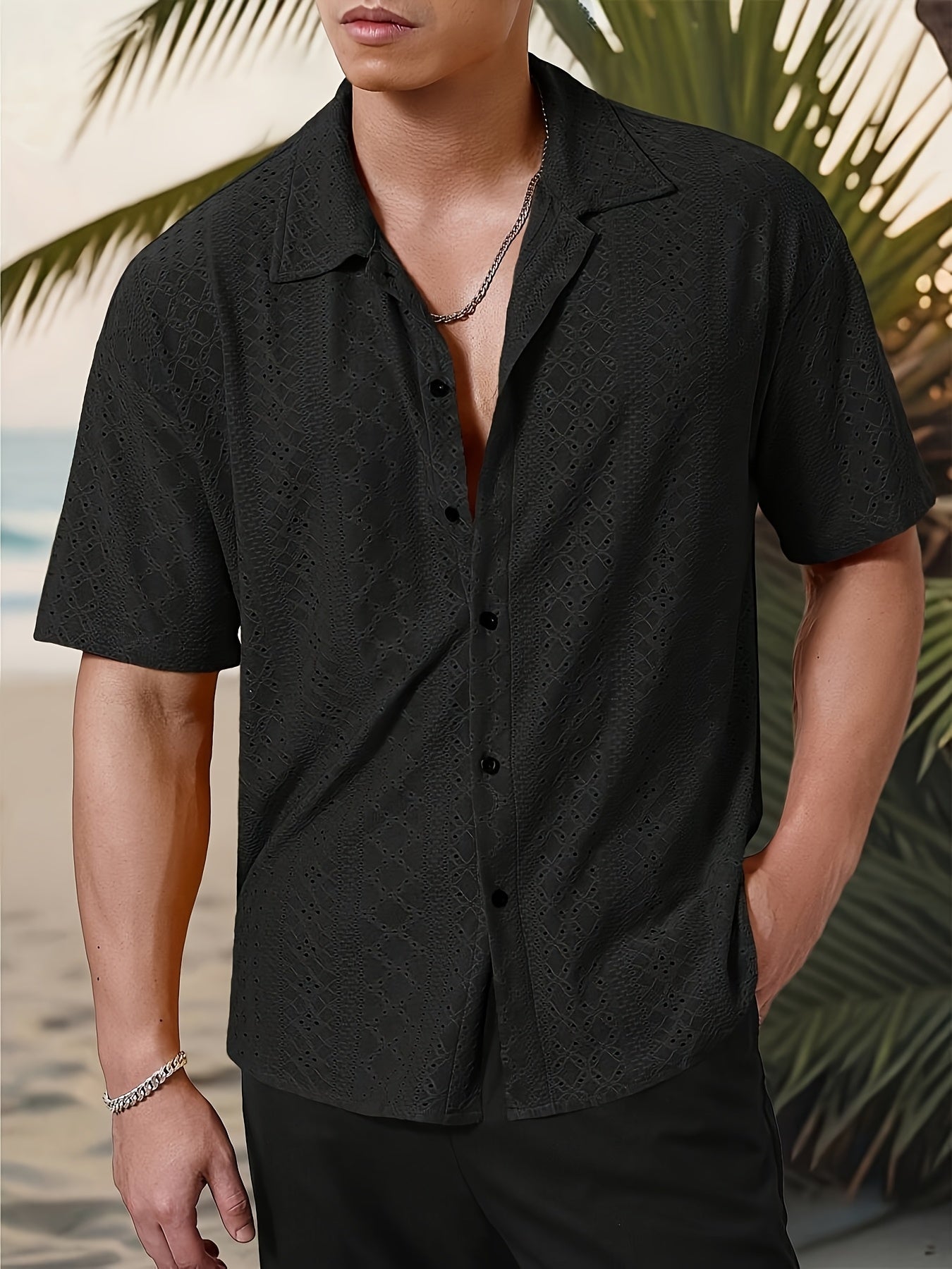 Elias | Textured Camp-Collar Shirt