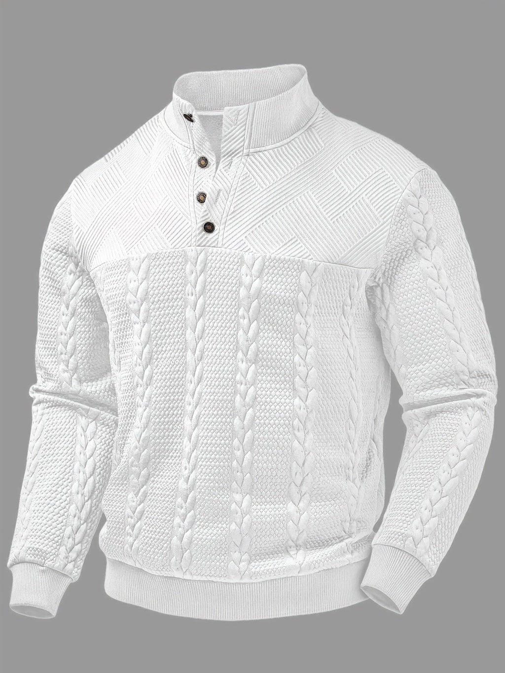 Callahan | Textured Button-Neck Pullover