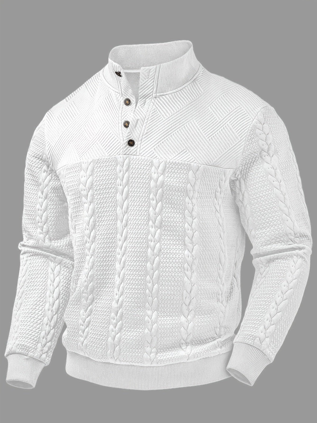 Callahan | Textured Button-Neck Pullover
