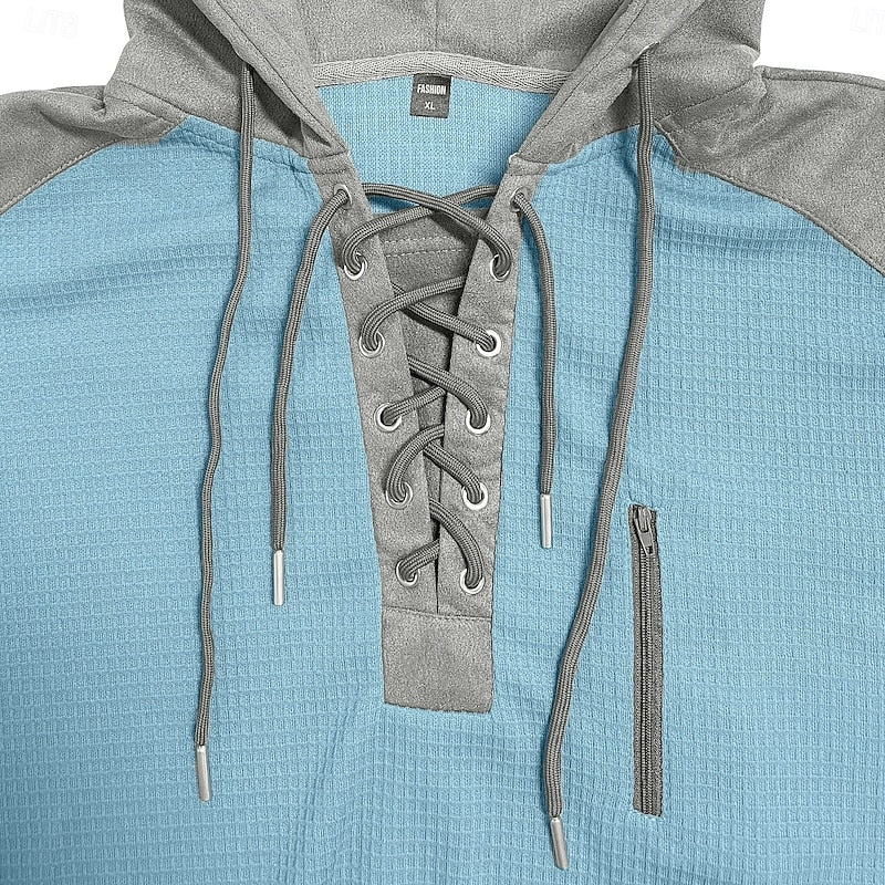 Dean | Textured Lace-Up Hoodie