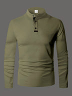 Gareth | Verfijnde Lange Mouwen Henley Shirt