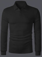 Maxwell | Textured Long Sleeve Polo Shirt