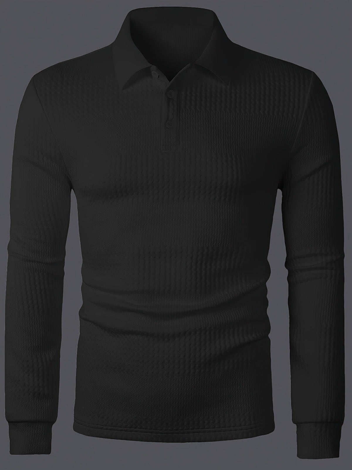 Maxwell | Textured Long Sleeve Polo Shirt