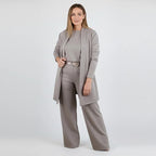 ROSEMARY | ELEGANTE DRIEDELIGE CARDIGAN, TOP & WIDE-LEG BROEKSET