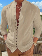 Grant | Ontspannen Staande Kraag Shirt