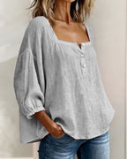 Florence | Ontspannen Blouse met Vierkante Hals