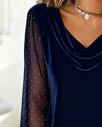 Avery™ Elegante Blouse met gedrapeerde kraag
