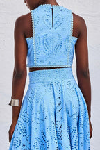 Larissa™ Geborduurd Top & Hoge Taille Maxi Rok Set