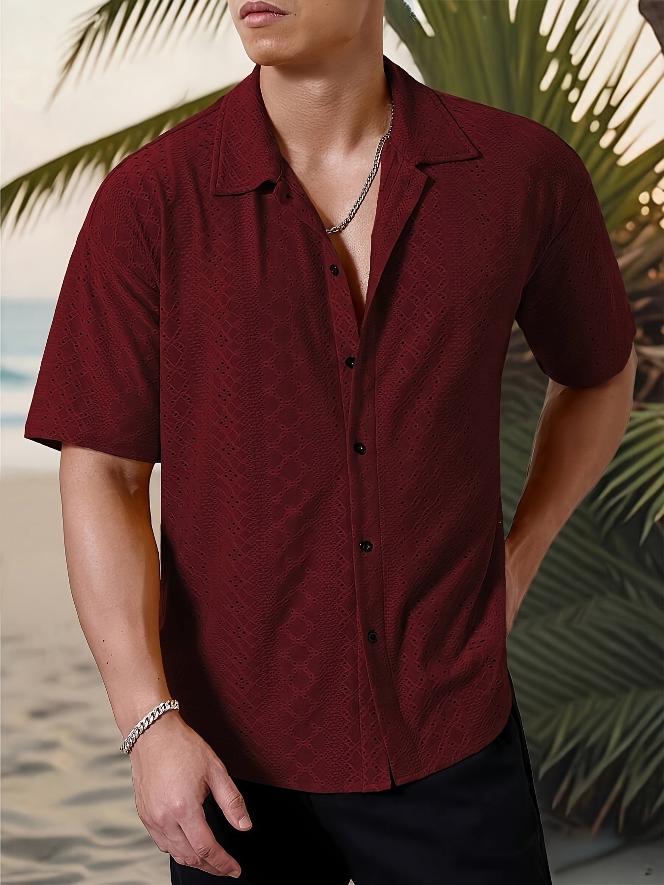 Elias | Textured Camp-Collar Shirt