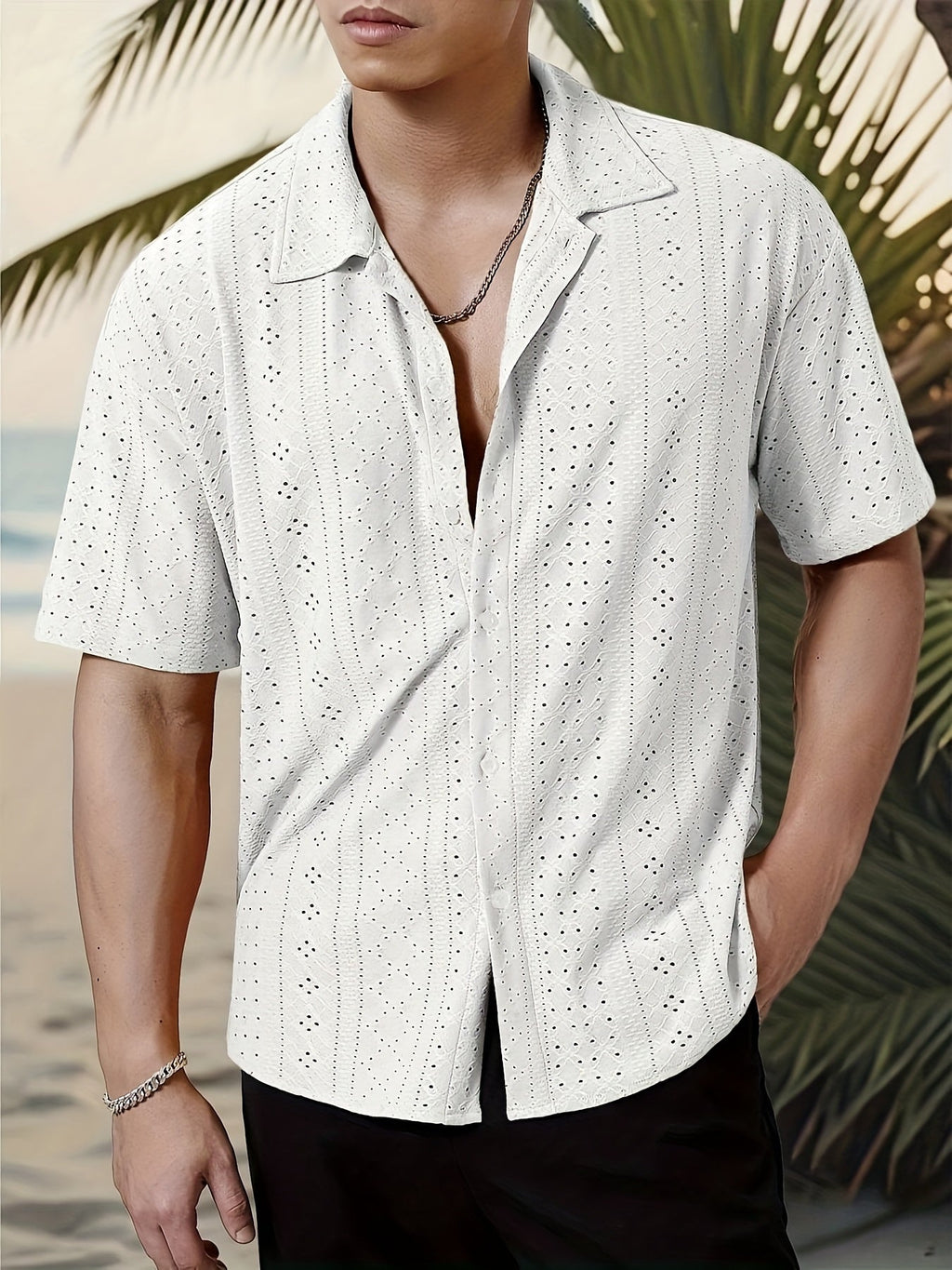 Elias | Textured Camp-Collar Shirt