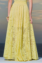 Larissa™ Geborduurd Top & Hoge Taille Maxi Rok Set