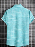 Weston | Textured Grid Korte Mouwen Shirt