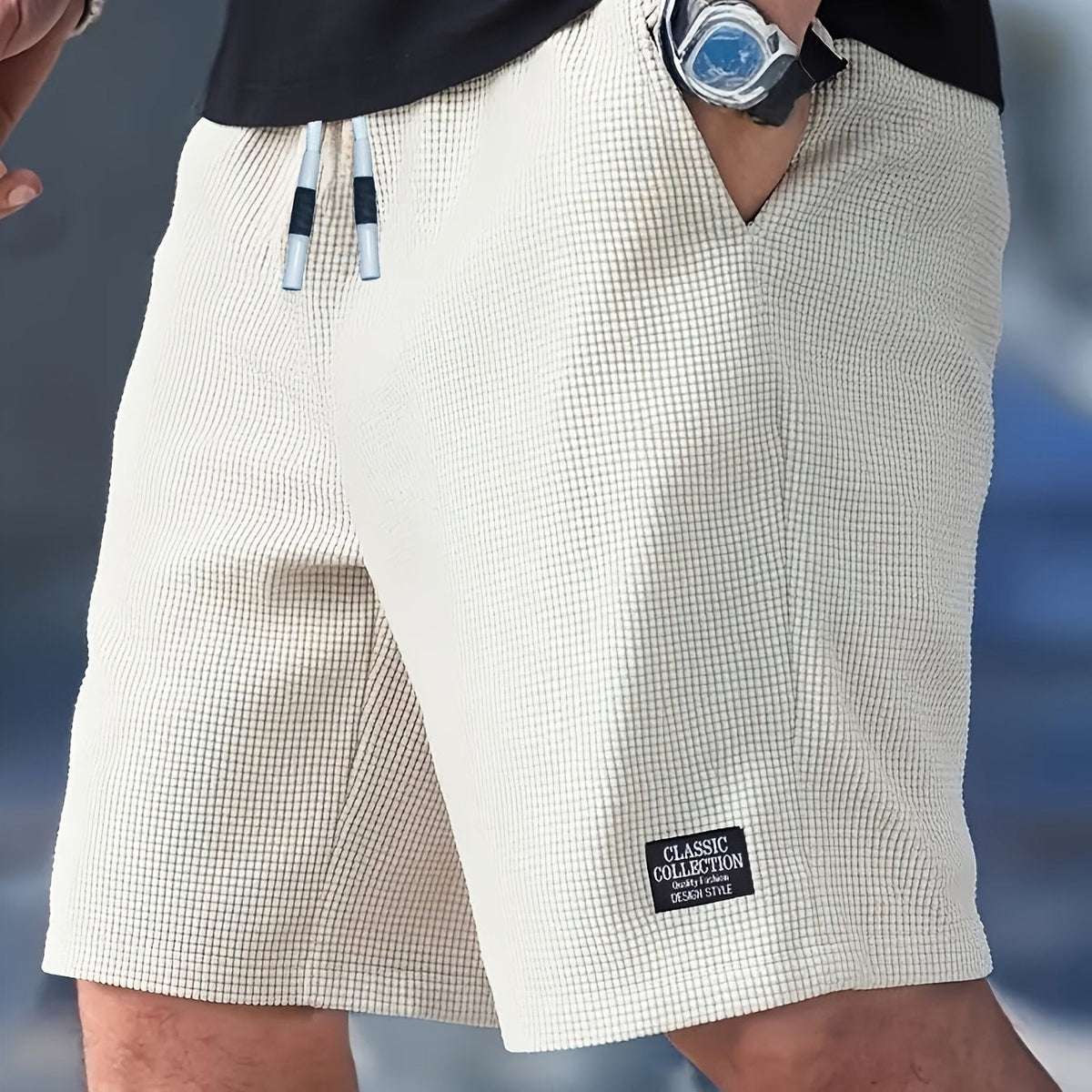 Harrison | Textured Drawstring Casual Shorts