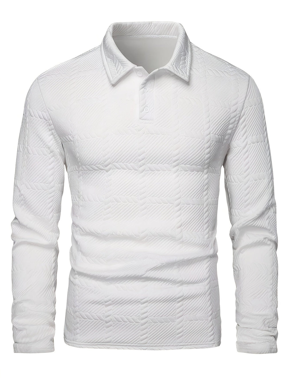 Calvin | Textured Long-Sleeve Polo Shirt