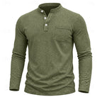 Landon | Klassieke Lange Mouwen Henley Shirt