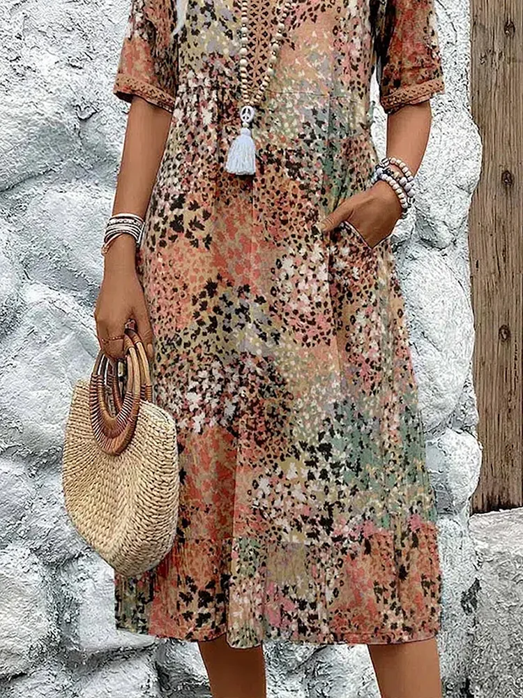 GLORIA | VIBRANTE MIDI-JURK MET ELEGANTE BUIKBEDDEKKING