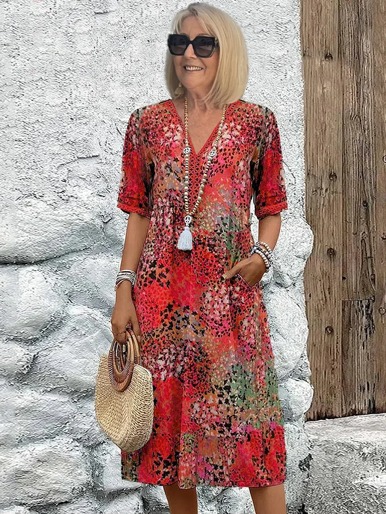 GLORIA | VIBRANTE MIDI-JURK MET ELEGANTE BUIKBEDDEKKING