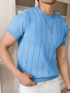 Landon | Geribbelde Korte Mouwen Top
