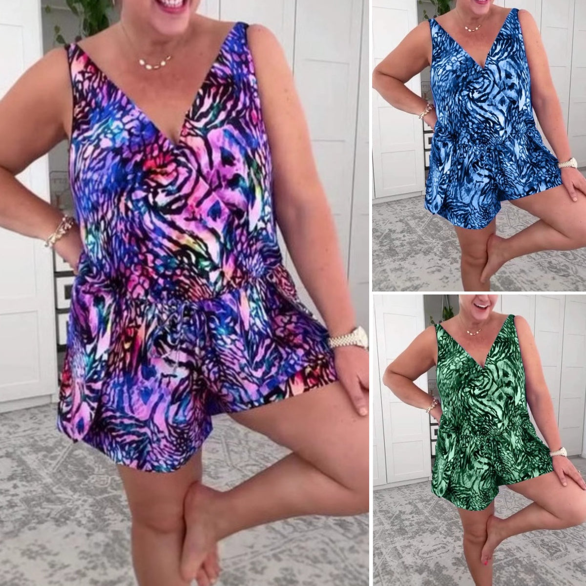 MARILYN | DIERENPRINT V-HALS JUMPSUIT