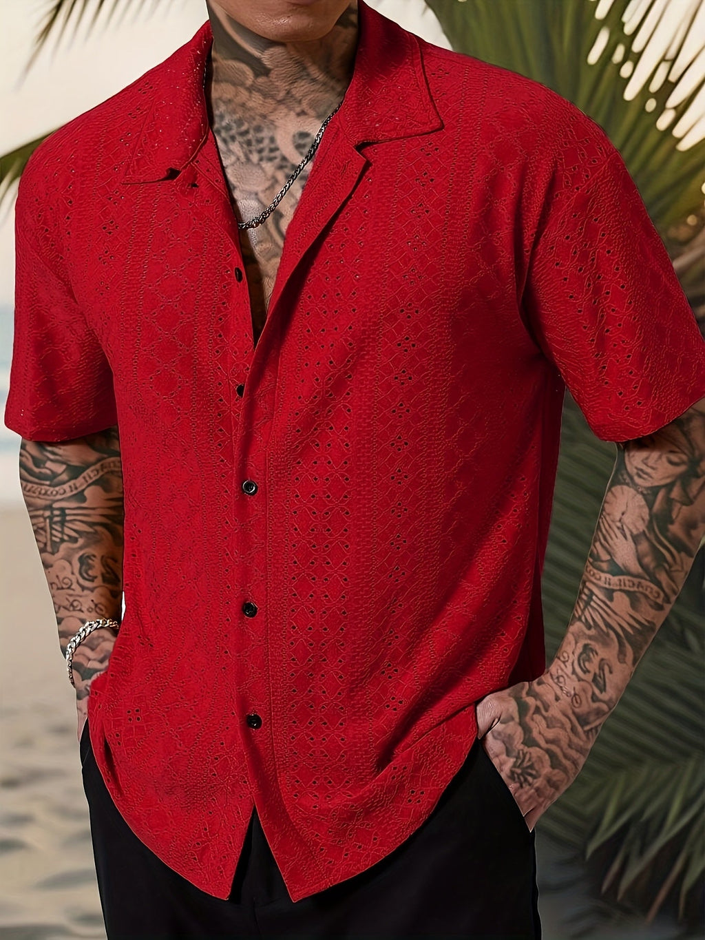 Elias | Textured Camp-Collar Shirt