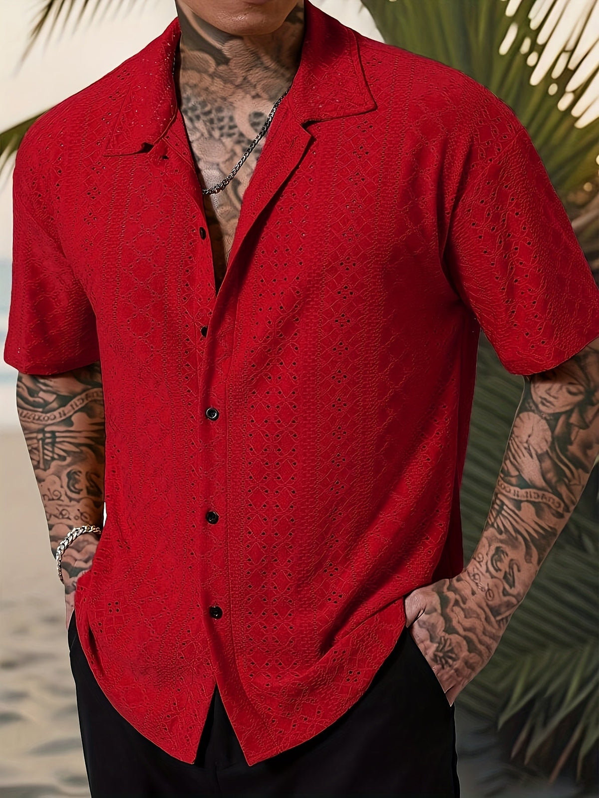 Elias | Textured Camp-Collar Shirt