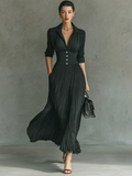 Naomi™ Geplooide Maxi-jurk