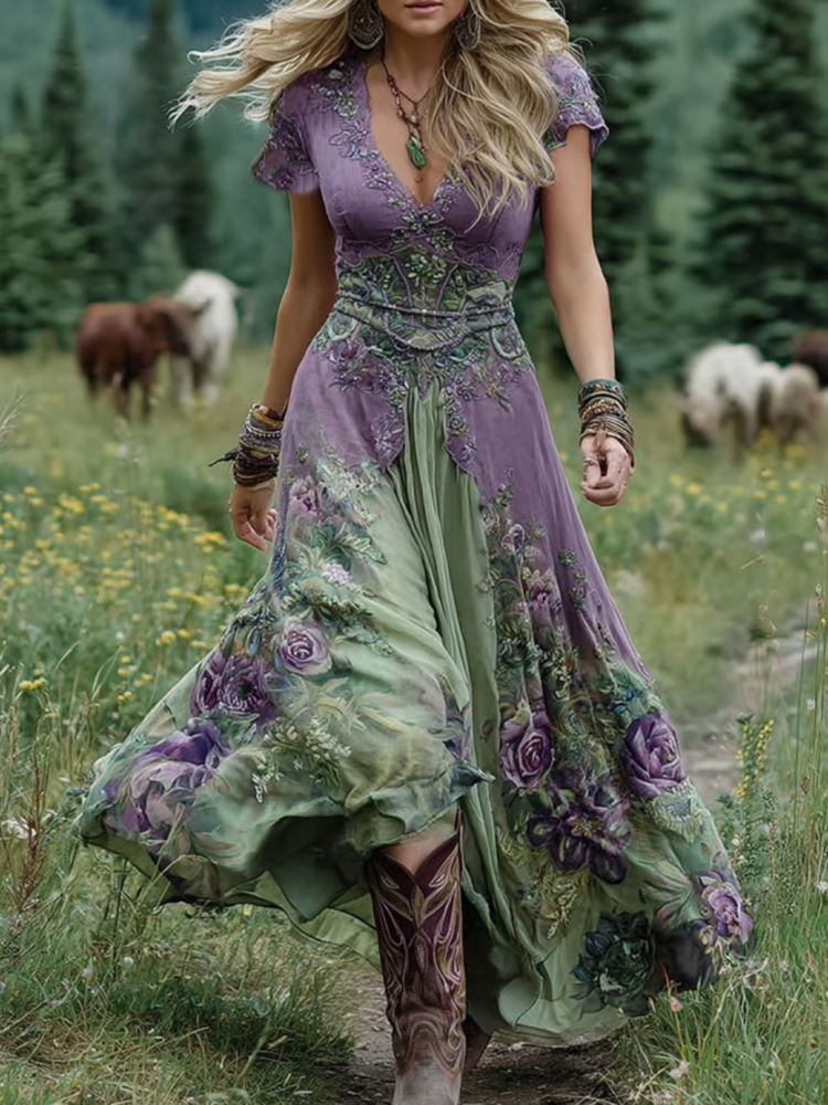 Natalie | Elegante Bloemen Maxi Jurk