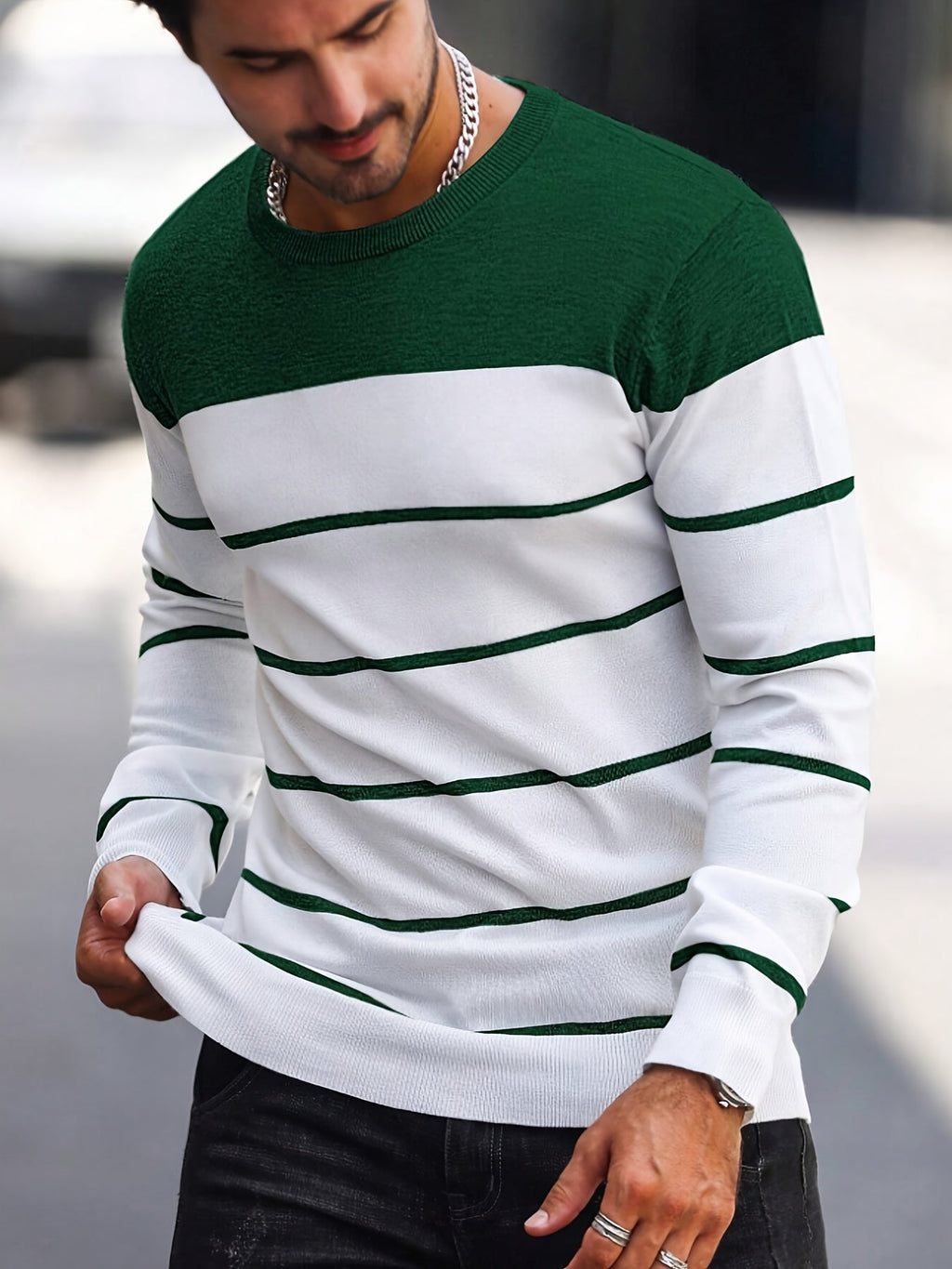 Bennington | Klassieke Gestreepte Crewneck Trui