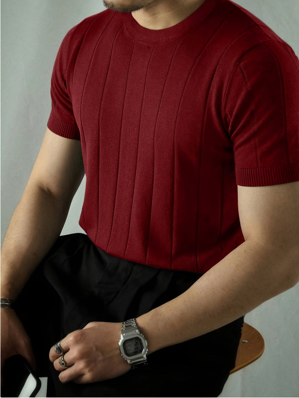 Landon | Geribbelde Korte Mouwen Top
